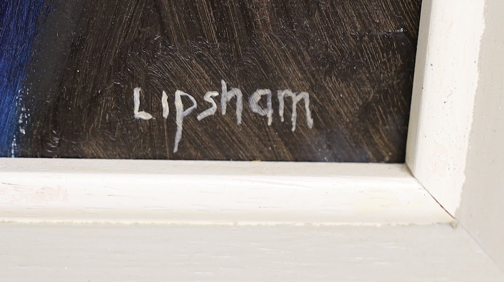 John Lipsham (b.1944), oil on board, 'In the Albany Bar', signed with artist's inscription verso, 50 x 60cm
